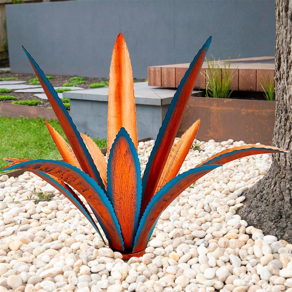 17“ Metal Art Tequila Rustic Sculpture Garden Yard Sculpture Home Decor 12 Leaves