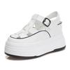 Fashion 7cm Hollow Genuine Leather Breathable Sandals Summer 2024 Women Casual Shoes Platform Wedge Chunky Sneakers Shoes Flats Leisure