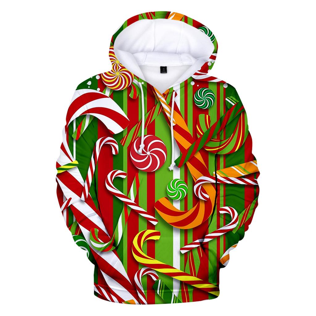 Рождественский модный свободный мужской и женский тонкий свитер с капюшоном