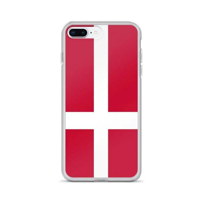 Чехол для iPhone — Drapeau Danemark — iPhone 8 Plus — Souple — Multicolore — Вертикальный