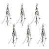 2/4/6Pcs Alloy Fishbone Keychain Pendant Black Rope Design Lightweight Key Chain Backpacks Cars Key Organizer Accessories