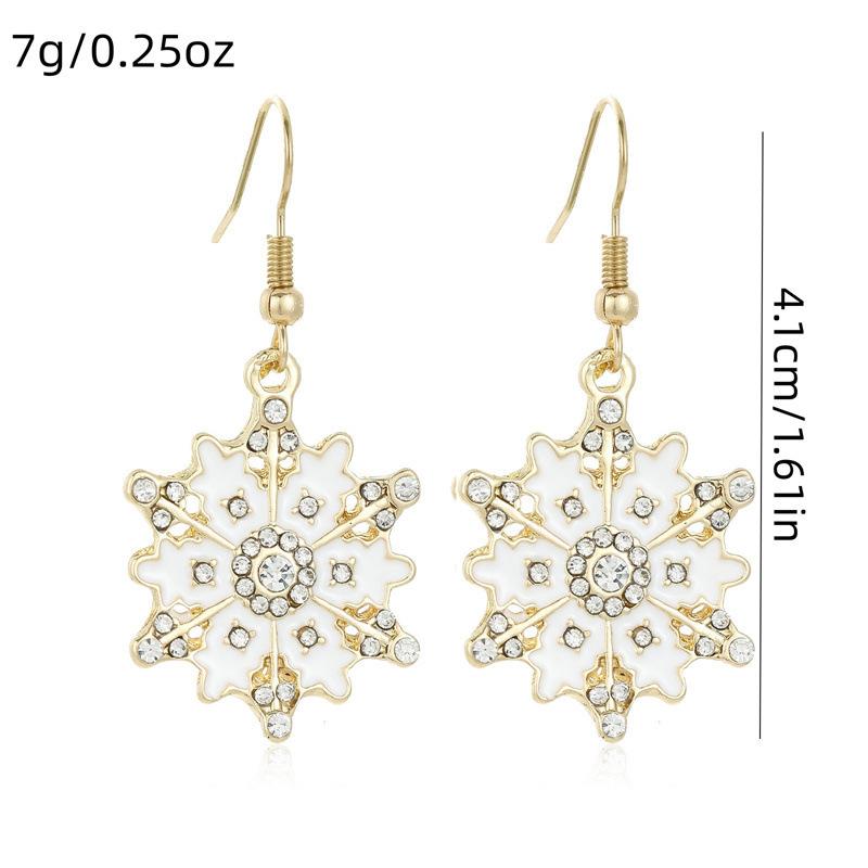 Рождественский браслет-снежинка для женщин Металлическая цепочка Подарки на год Серьги-снежинки Рождественская вечеринка Ювелирные изделия Цепочка на запястье