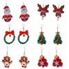 Merry Christmas New Year Earrings Party Festival Wreath Circle Earrings Holiday