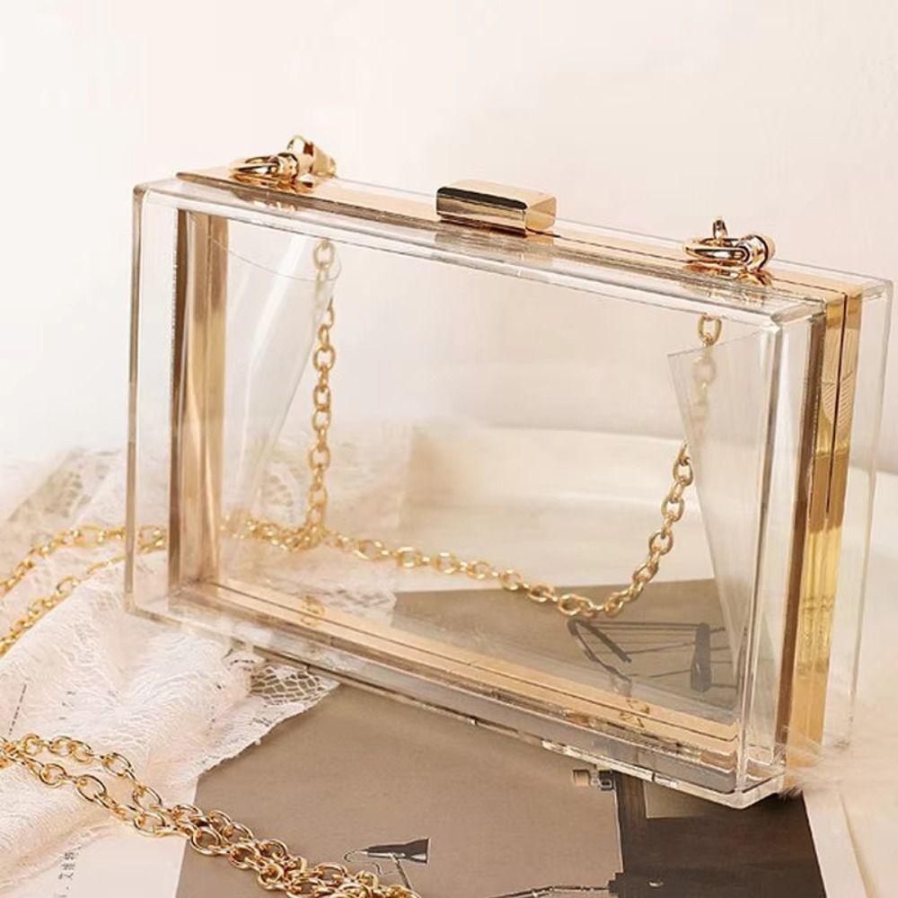 Summer Banquet Crossbody Bag Storage Bag Women Handbags Portable Acrylic Transparent Bag Party