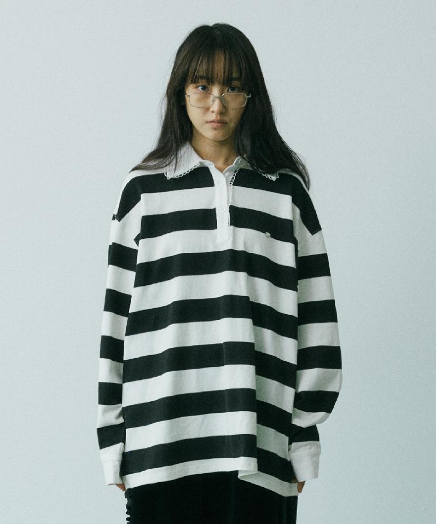 HOKUSPOKUS Striped Loop Pique T-Shirt_White