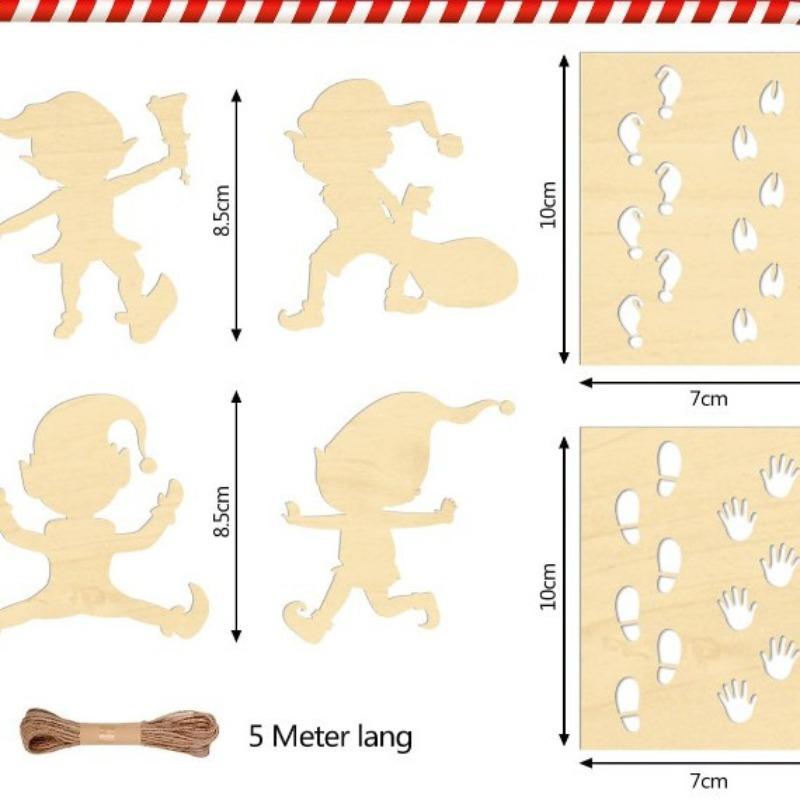 Подвески для украшения елки, Товары для вечеринок, Деревянные поделки ручной работы, Расписанные вручную деревянные щепки для елки
