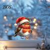 Holiday Glass Decals Christmas Bird Static Window Stickers, Cute Decorative Clings, PVC Waterproof Stickers for Festive Art Home Windows And