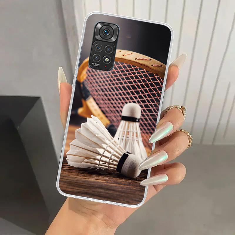 Спортивный чехол для телефона с принтом бадминтона для Xiaomi Redmi Note 15 14 14S 13 12S 12 Pro 11S 11 Plus 11T 11E 10S Мягкий чехол-накладка Redmi Нет