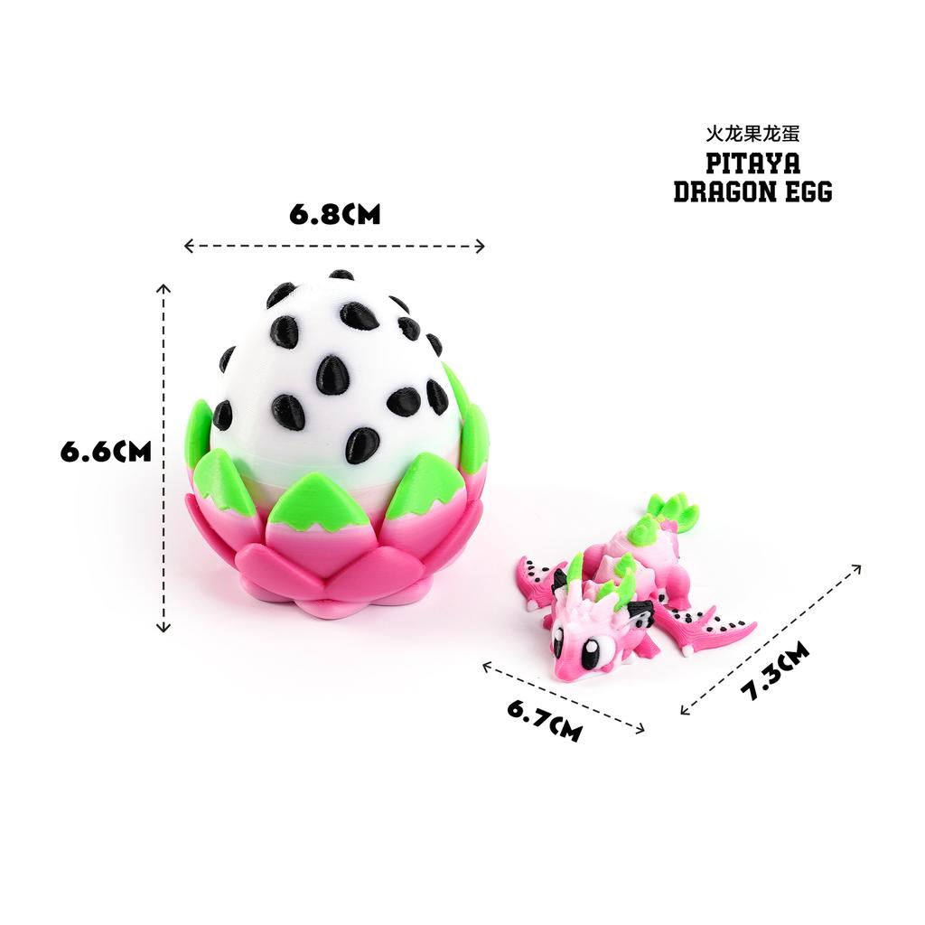 3D Printed Cherry Blossom Dragon Egg Figurines Toys Colorful Fantasy Dragon Easter Eggs Home Desktop Ornament Gift