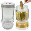 Transparent Pickle Jar with 2 Forks And Timer Leakproof Airtight Kimchi Dry Wet Separation Tank Hourglass Design Home Diner