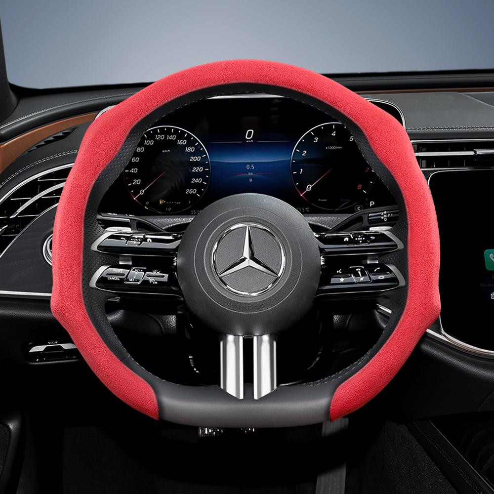 Подходит для премиальных замшевых накидок на руль Mercedes-Benz с защелками, нескользящих и долговечных, доступны в круглом и D-образном исполнении