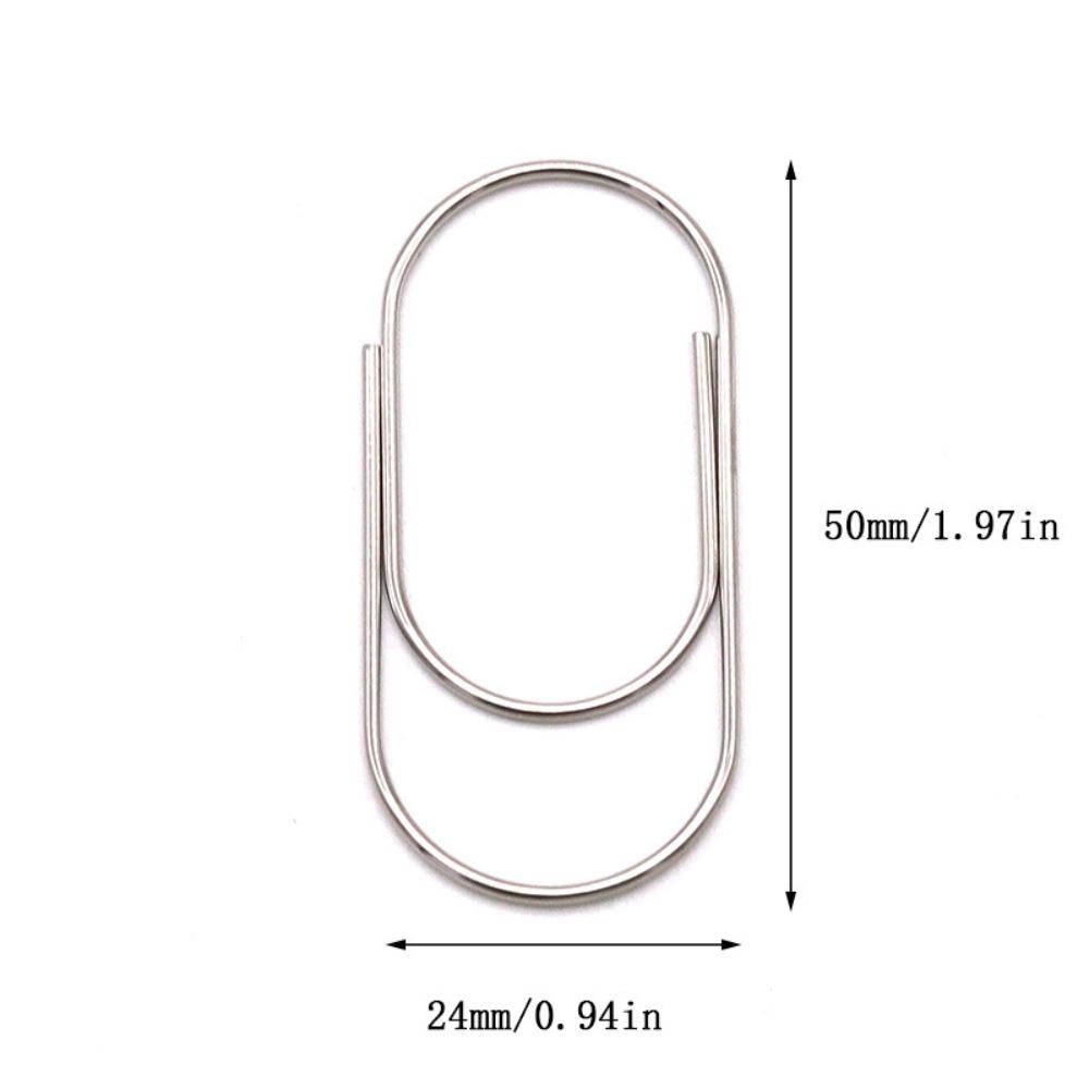 10pcs Durable Large Wide Paper Clips 50mm Kawaii Photo Paper Clip Large Size Paper Clips Student