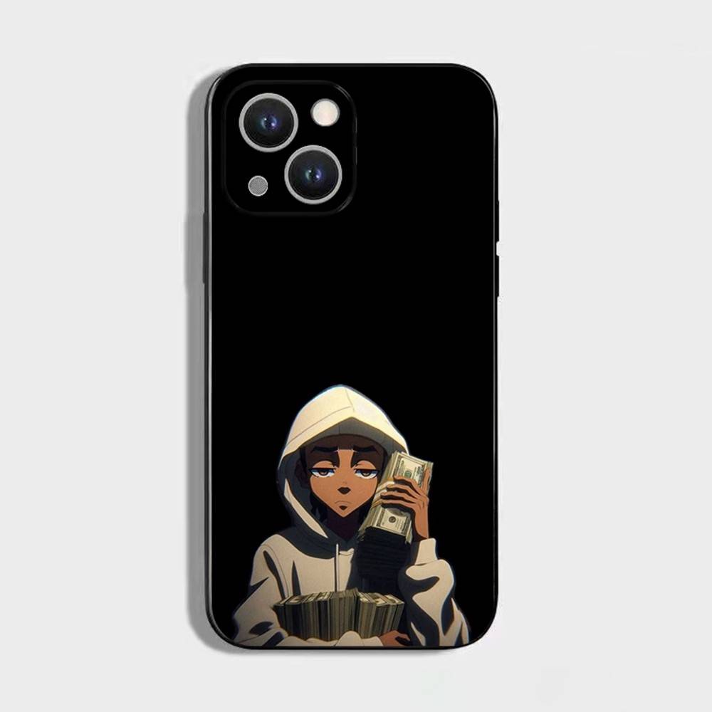 Cartoon The B-Boondocks Phone Case For iPhone 16,15,14,13,12,11 Plus,Pro Max,XS,X,XR,SE,Mini,8,7,Soft Silicone Black Cover