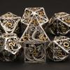 Набор полых металлических кубиков Dnd «Подземелье и кровь дракона» D + D кубики D20 D12 D10 D9 D8 D6 D4 РПГ Медные многогранники Игральные кости для ролевых игр