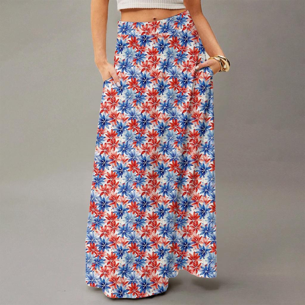 Women's Flowing Maxi Dress Regular Casual Summer Floral Print Bohemian Skirt