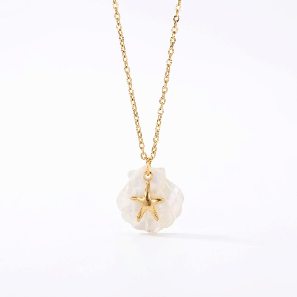 Fashion Shell Necklace Boho Style Sea Turtle Beach Choker Starfish Pendant Necklace  Vacation