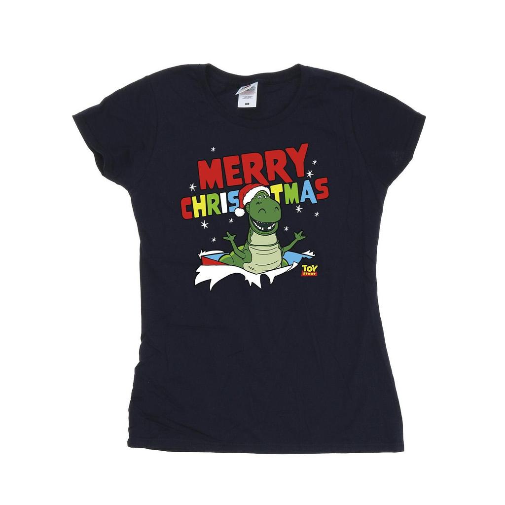 Disney Womens/Ladies Toy Story Rex Christmas Burst Cotton T-Shirt