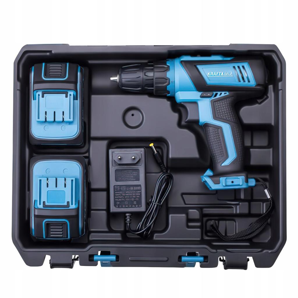Kraft&Dele Cordless Drill Driver 21V 2Ah 2X Battery Set