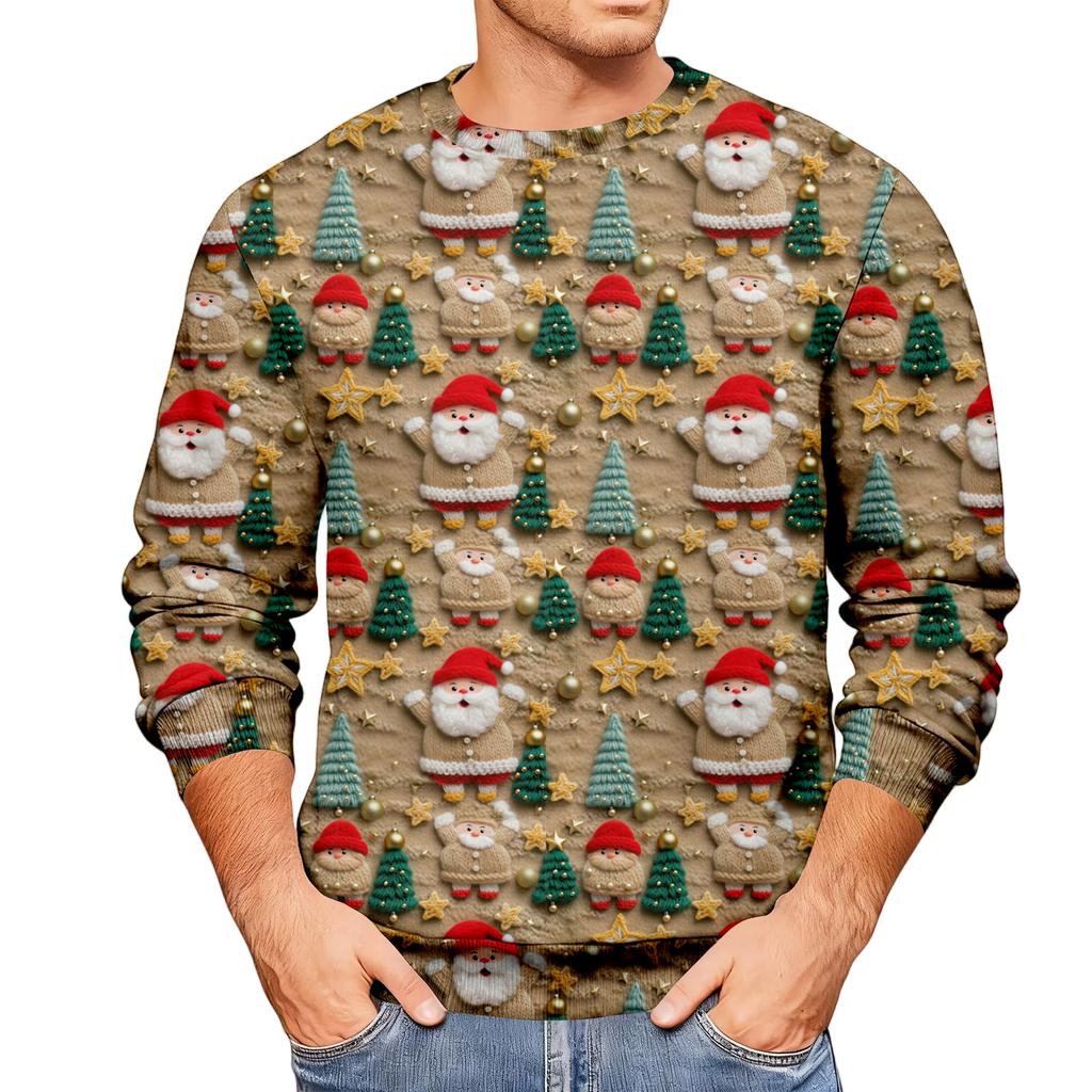 Свободное мужское худи с рождественским принтом