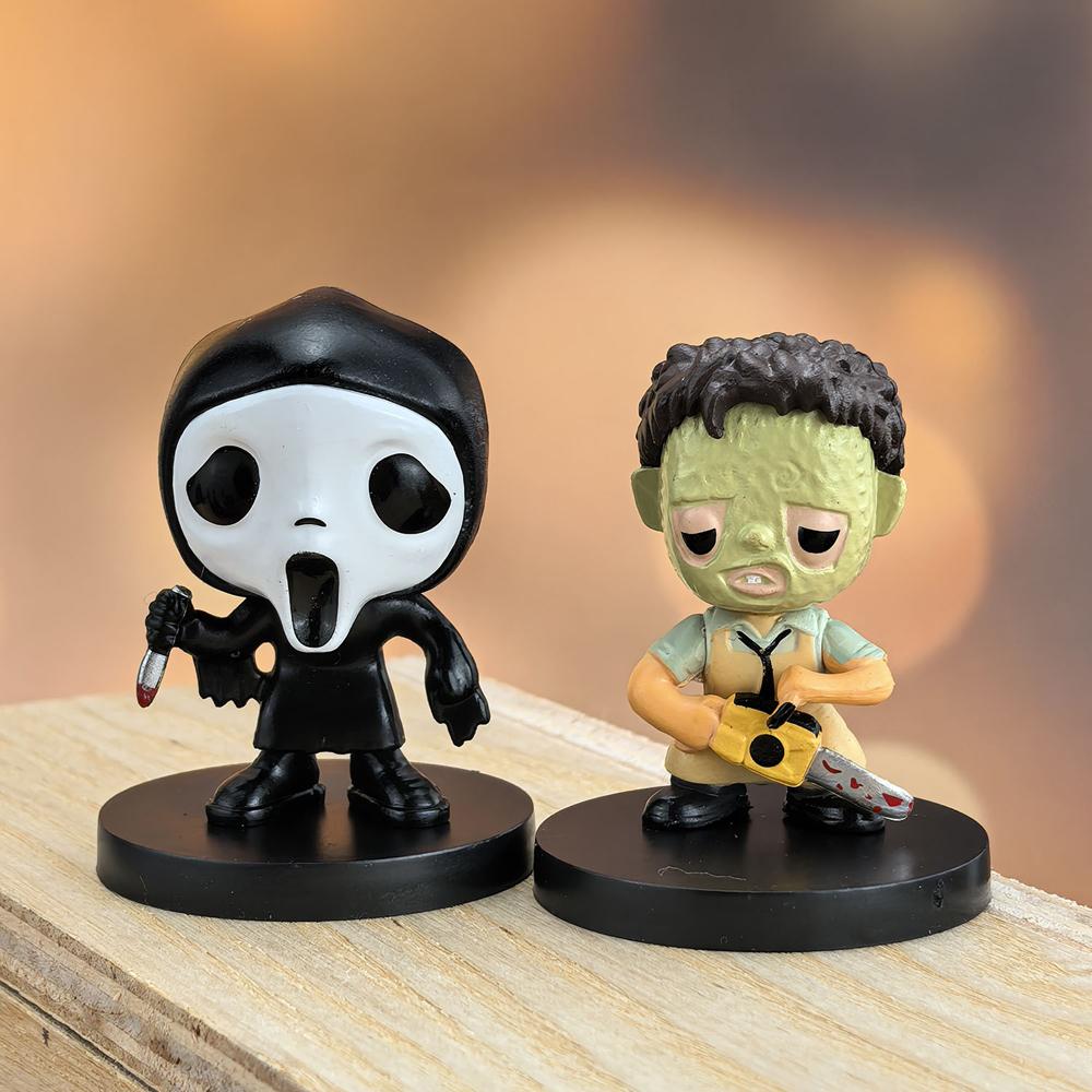 10pcs Anime Film Series Chucky Freddy Joker Jason Action Figure Toys Model Halloween Doll Gift