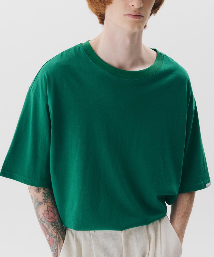 TRIP LE SENS Pop Color Silket Cotton T-Shirt_Forest Green