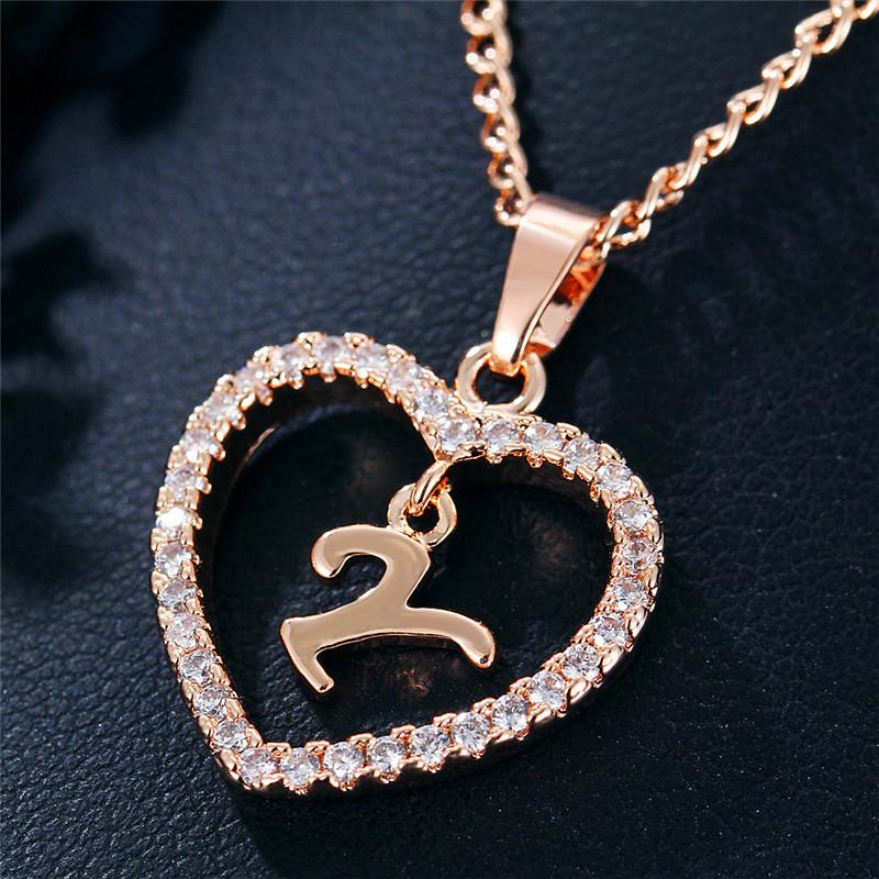 Charming Alphabet Elegant Pendant Initial Letter Simple Exquisite Love Heart Necklace Fashion DIY