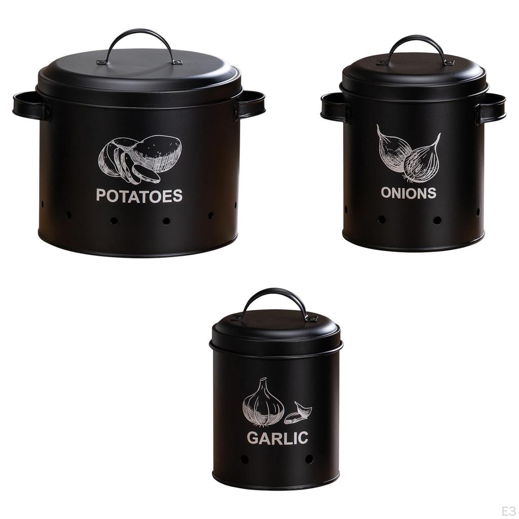 Фермерский кухонный контейнер для хранения овощей, жестяная банка, удобный в использовании с крышкой