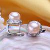 FENASY 8-9mm Natural Freshwater Pearl Earrings Silver Color Fashion Cilp Earrings For Women
