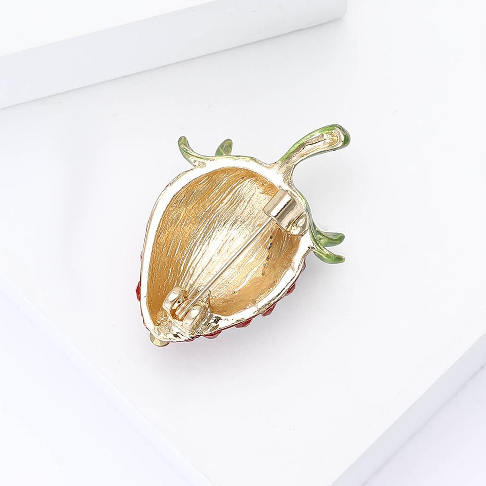 Брошь-булавка в виде клубники со стразами, броши-фрукты в золотых тонах, ювелирные изделия в подарок