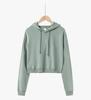 Women's American Style Short Round Neck Hoodie - Autumn/Winter Casual Loose Long Sleeve Slimming Top