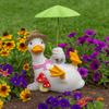 Simulated Duck Umbrella Ornament Handicraft Cartoon Resin Animal Sculpture  Balcony Garden Supplies