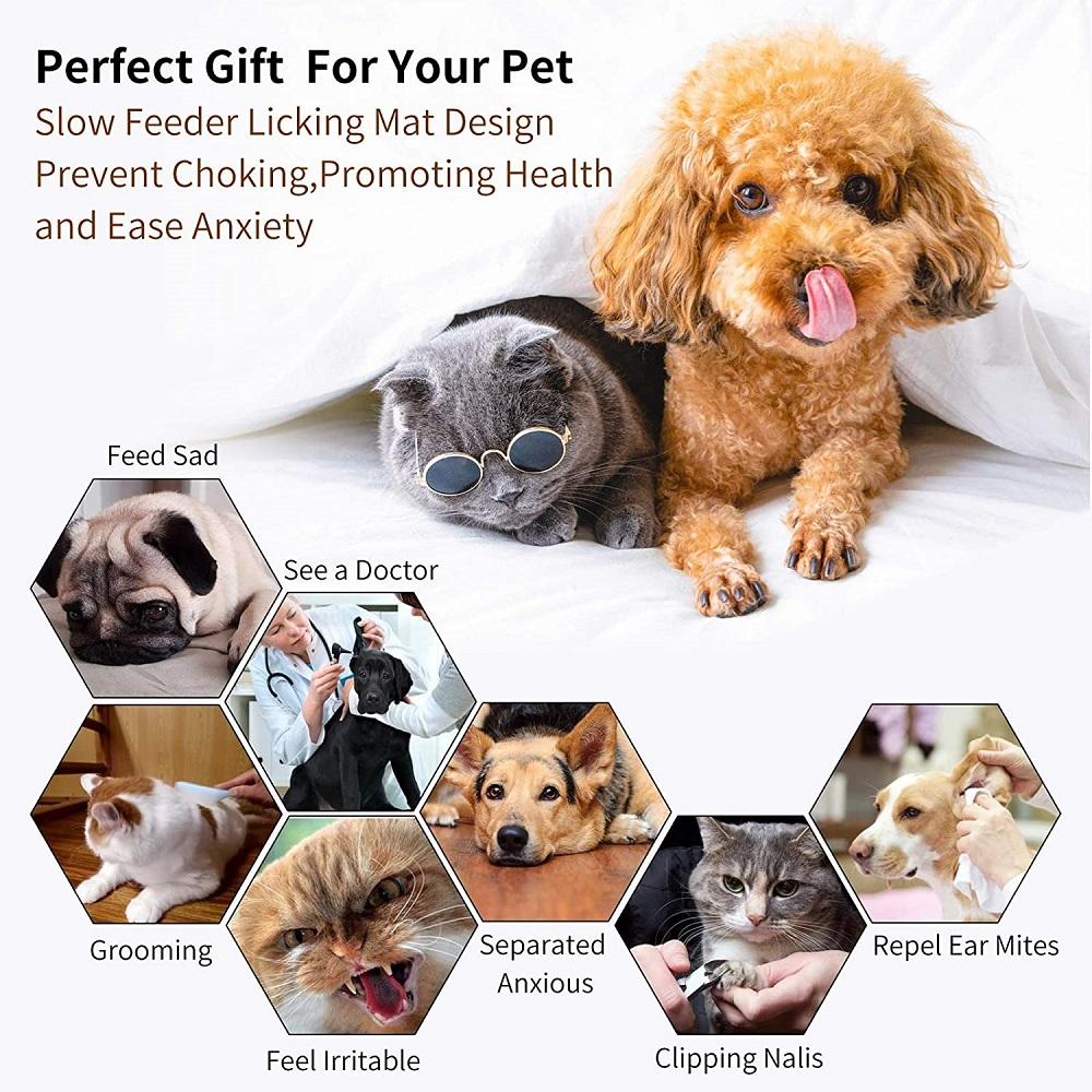 Силиконовый коврик-миска для кошек и собак, Синяя медвежья тропа, для влажного и сухого корма