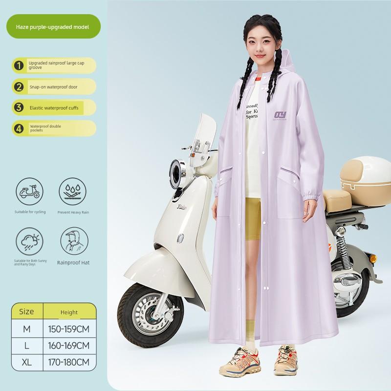 Raincoat for Electric Scooter, Women's Model, Single-Person, Full-Body, Storm-Proof, Adult Outerwear, Integrated Person-Scooter Separation