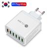 6-портовое быстрое зарядное устройство QC3.0 30 Вт с вилками EU, US, UK, Korea
