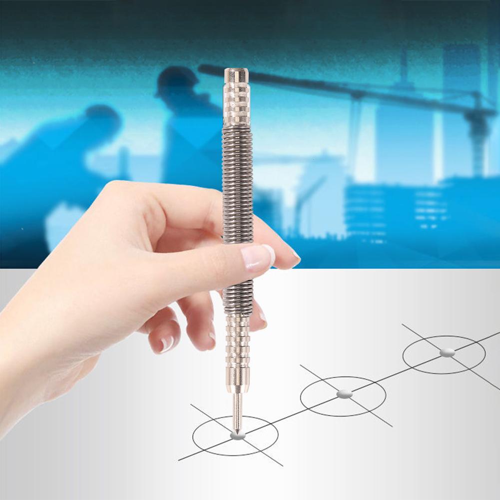 Spring Tool Hammerless Nail Set Single Ended Center Pin Punch Spring Loaded Marking Starting Holes Tools Marker Woodwork Tools