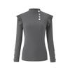Autumn and Winter Long-sleeved Slim-fit Button-down Pit Strip Ruffle Leaf Edge Bottoming Shirt Top