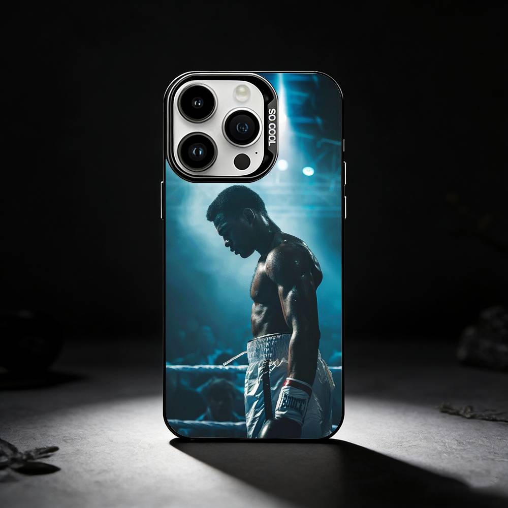 Чехол для телефона 'M-Muhammad Ali Boxing Legend' для iPhone 17,16,15,14,13,12,11 Plus,Pro Max,XS,Цветной серебристый чехол для телефона