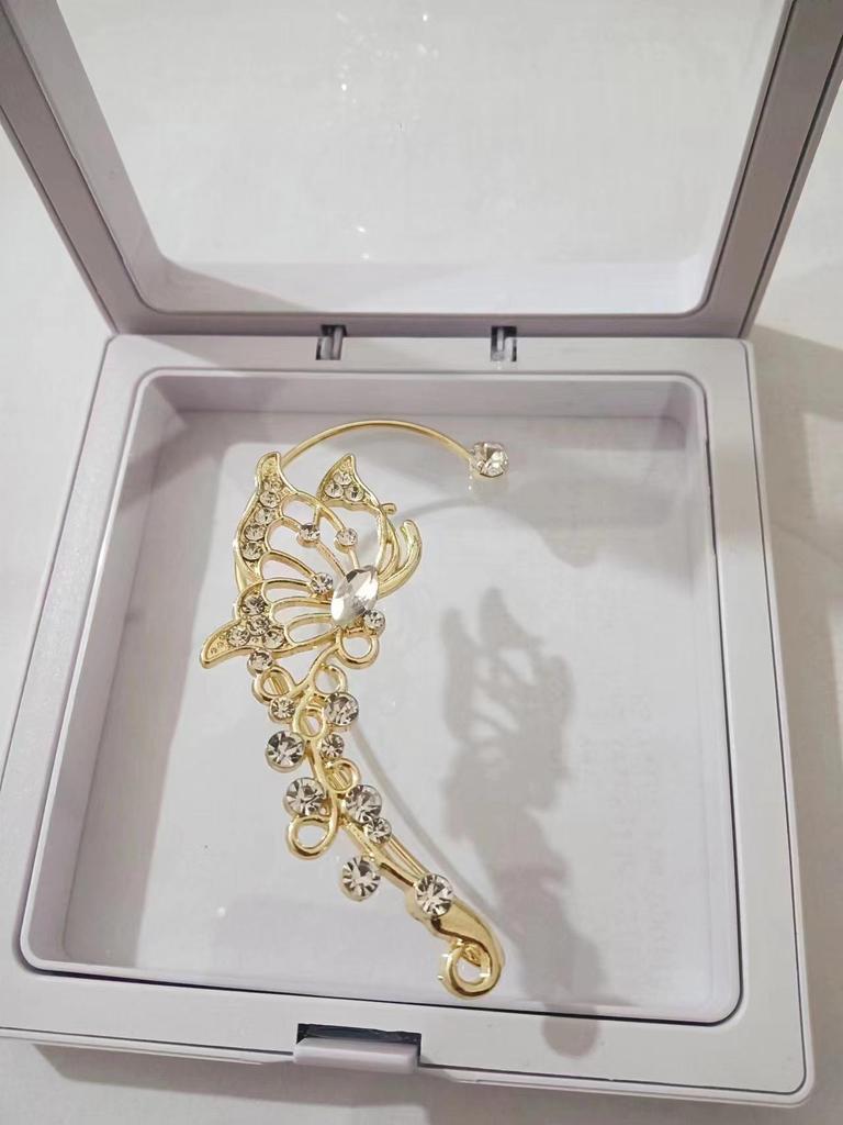 Циркон Ажурный Кафф для уха в виде бабочки: Элегантные украшения для ушей без прокола для женщин