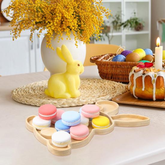 Деревянный поднос для сервировки в виде кролика, животное, тарелки для мясной гастрономии, оригинальное блюдо для закусок для сыра, фруктов, блюдо для еды в форме сердца для вечеринок