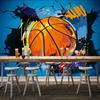 3d Photo Wallpaper Modern Simple Basketball Broken Wall Mural Graffiti Art Wall Painting Wallpaper