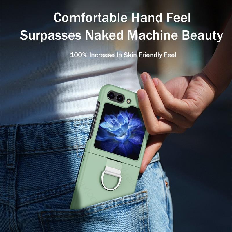 Кожаный чехол ярких цветов с держателем-подставкой для Samsung Z Flip6 Flip 5 4 5G, жесткий защитный чехол для ПК