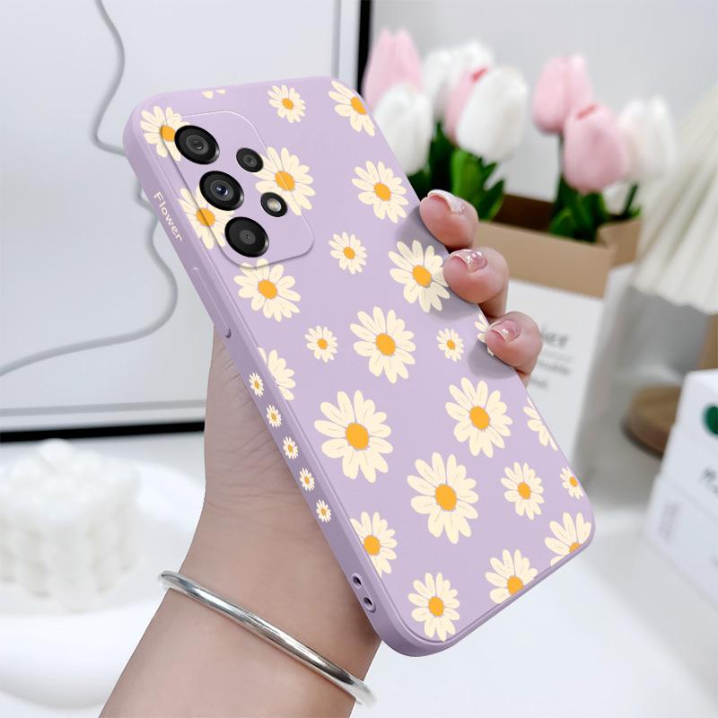 Corrugated Daisy Case For Samsung Galaxy A73 A53 A33 A23 A13 A72 A52 A52S A32 A22 A12 A71 A51 A31 A21S 4G 5G Cover