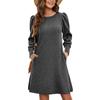 Women Casual Sweater Dress Winter Knitted Sundress Wiht Pockets Long Sleeve Tunic Clothes Keep Warm Midi Dresses
