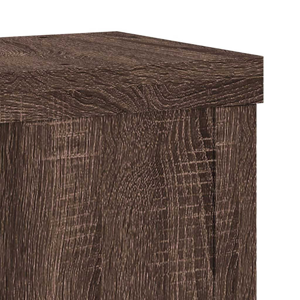 Plant Stand 2 pcs Brown Oak Look 10 x 10 x 18 cm Engineered Wood