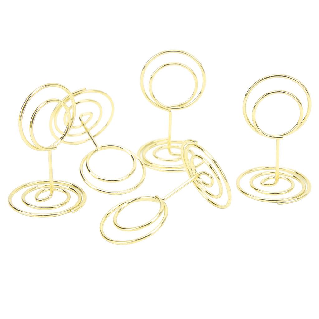 20Pcs Table Number Stands Round Shaped Stable Electroplated Metal Widely Used Place Card Holder for Wedding Party