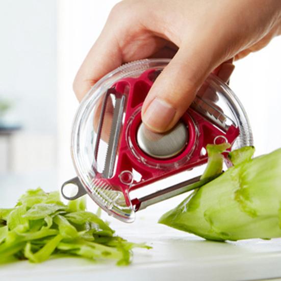 3 в 1 Овощечистка с поворотным переключателем, лезвия из нержавеющей стали, нескользящая ручка, кухонный инструмент для картофеля, помидоров, ананасов