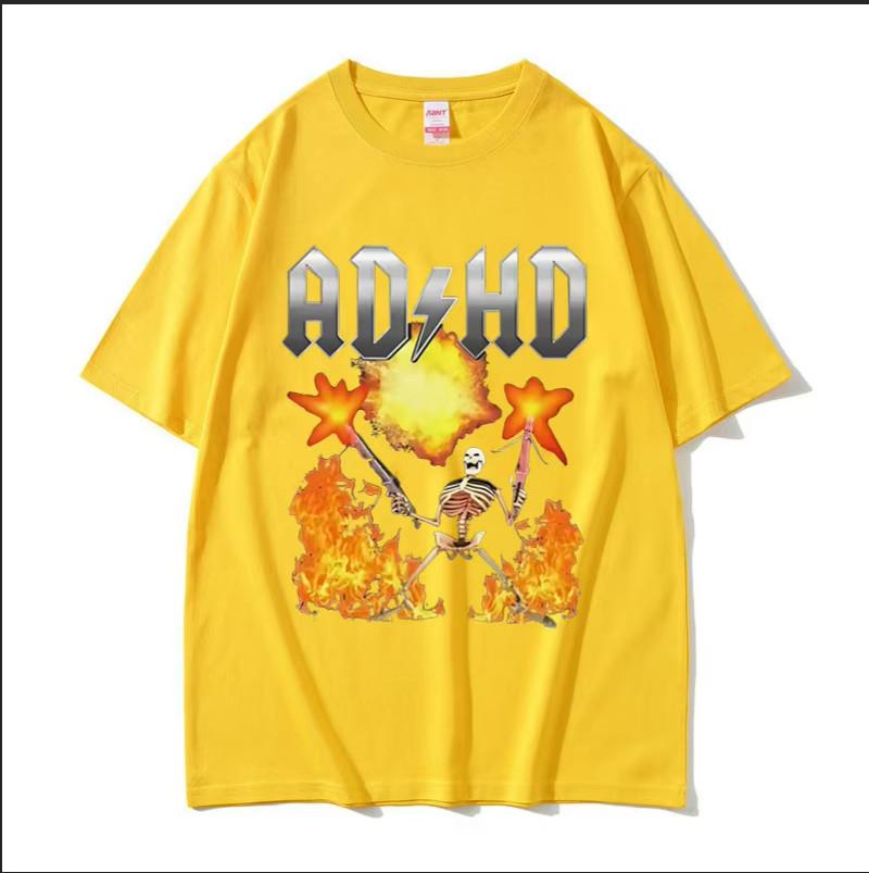 Awareness T Shirt Audhd Funny Overstimulated Meme Short Sleeve TShirts Women Fashion T-shirt Streetwear Aesthetic Clothes Tops