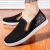Men's Old Beijing Cloth Shoes Single Shoes Embroidery Spring and Autumn New Breathable One-pedal Lazy Shoes Black Casual Shoes