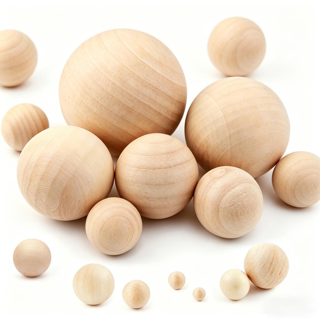 1-50Pcs Wood Ball Dia 6mm-75mm Wooden Primary Color Solids Round Wooden Ball Decoration DIY Home Painted Parts