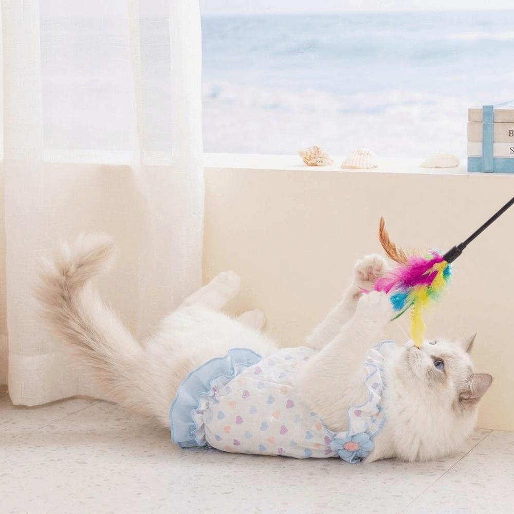 Breathable Puppy Summer Dress 3D Floral Pet Harness Skirt Dog Princess Dress Outdoor Activities